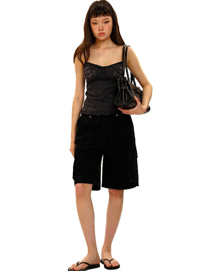 Lace Pearl Bead Embroidered Cami【s0000017907】