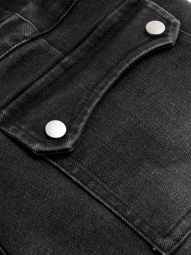 Vintage-Washed Slightly Stretch Denim Shorts【s0000014427】