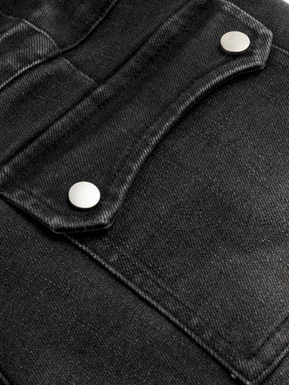 Vintage-Washed Slightly Stretch Denim Shorts【s0000014427】