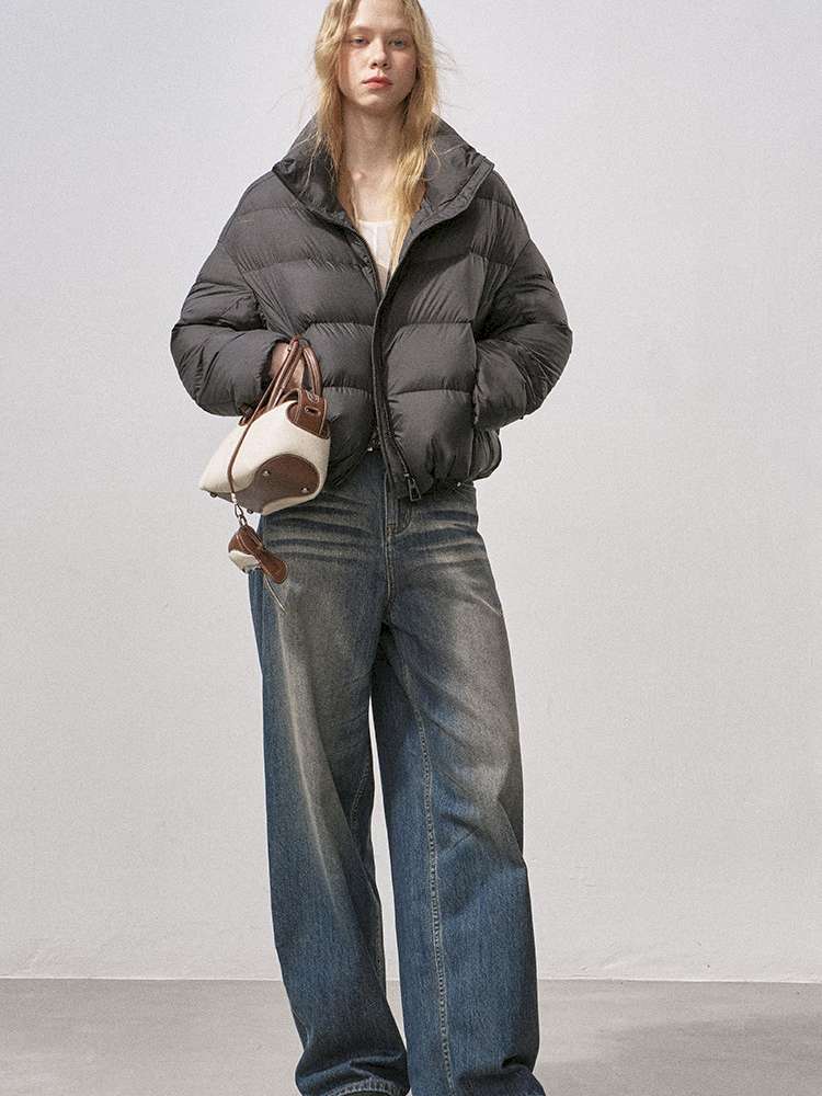 White Duck Down Ribbed Down Jacket【s0000015211】
