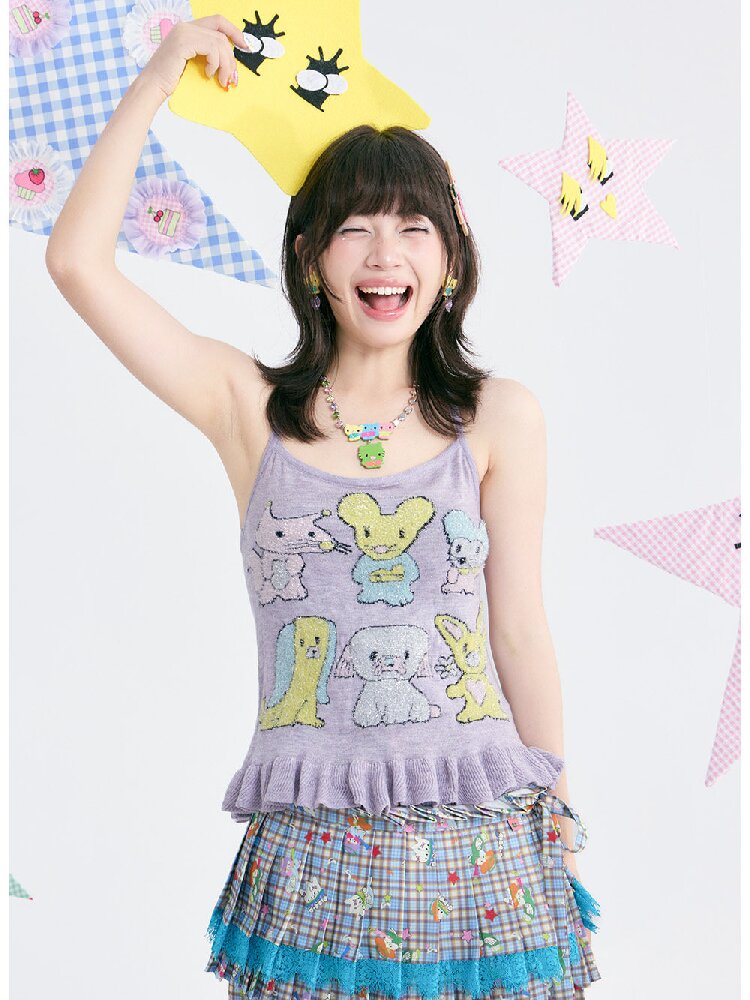 Taro Purple Ruffle Halter Overalls【s0000018372】