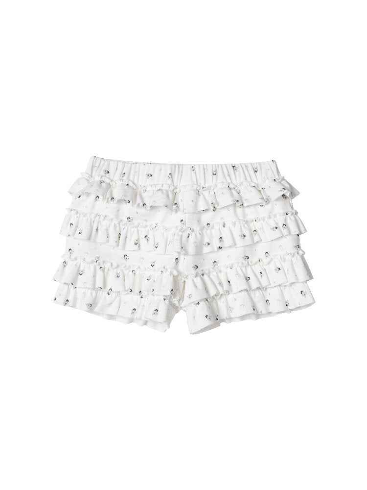Full Print High Waist Ruffle Pant【s0000015873】