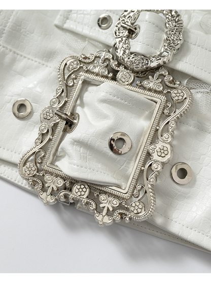 Dark Court Openwork Lace Leather Camisole【s0000014920】