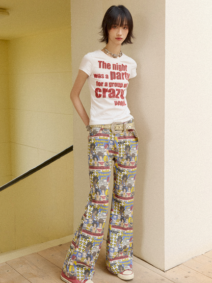 Letter Print Short Sleeve T-Shirt【s0000012423】