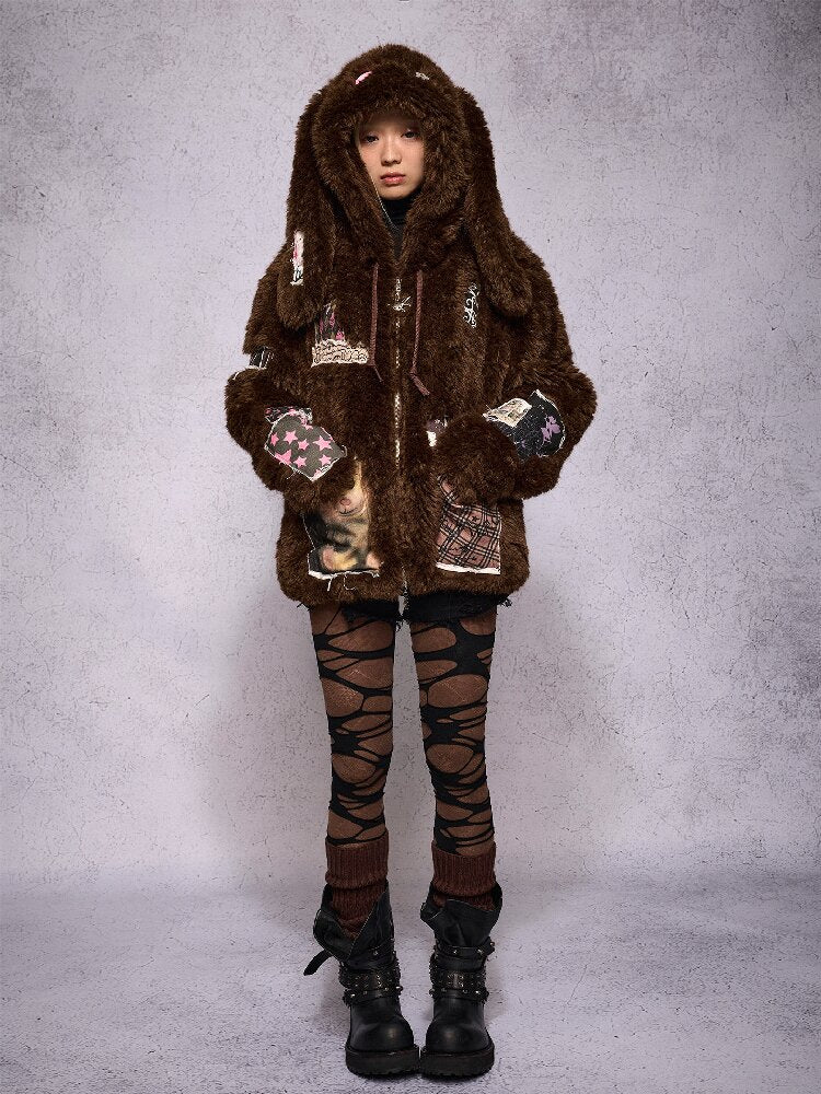 Rabbit Patch Fur Jacket【s0000019136】