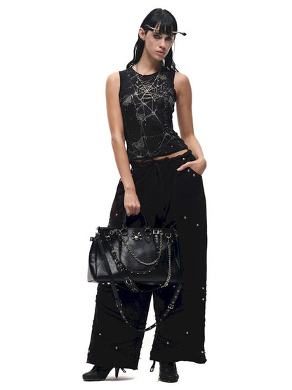 Butterfly Spider Web Iron On Vest【s0000012584】