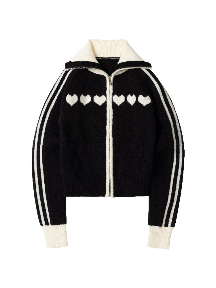 Love Jacquard Cropped Cardigan【s0000015872】