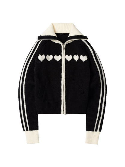 Love Jacquard Cropped Cardigan【s0000015872】