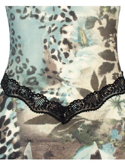 Vintage Leopard Floral Lace Dress【s0000018098】