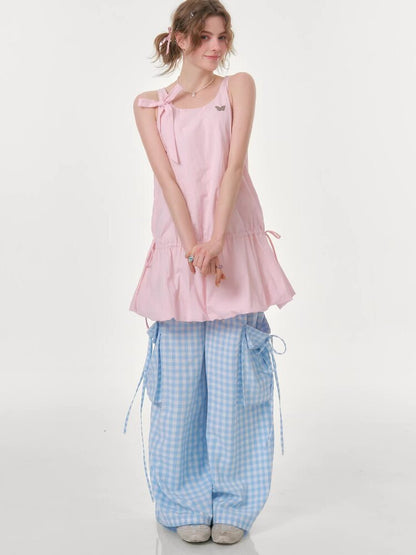 Lace Up Bud Hem Camisole Dress【s0000016615】