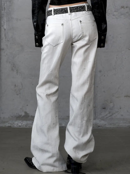 Denim Distressed Wide-Leg Pants【s0000013949】