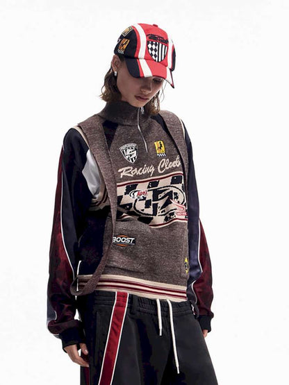 Vintage Racing Knitted Vest【s0000015177】