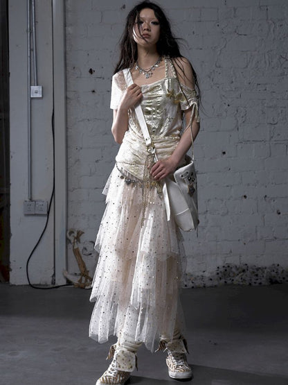 Multi-Layered Mesh Cake Skirt【s0000012789】