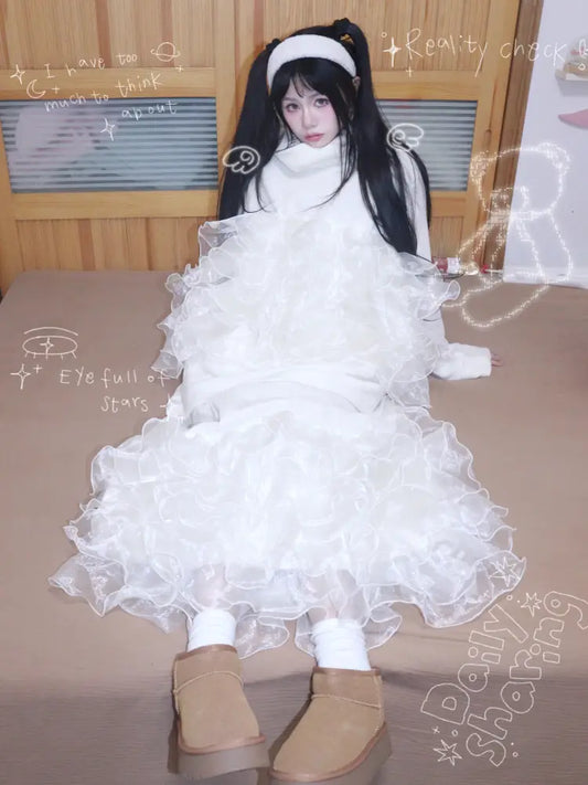 Granulated Sweatshirt with Lace Trim【s0000014345】