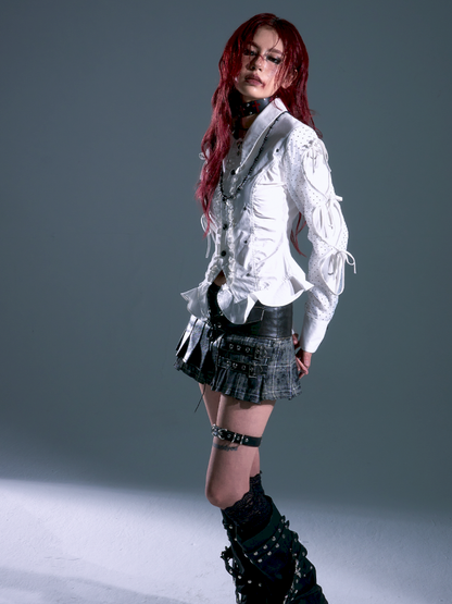 Low Waist Tie Pleated Plaid Skirt【s0000013693】