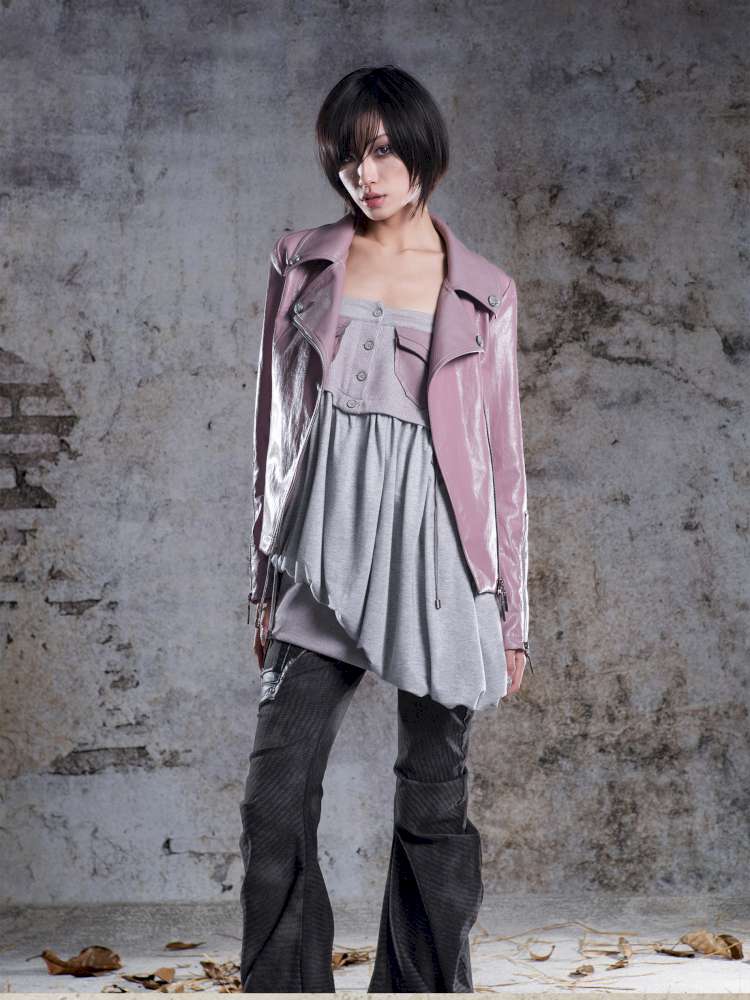 Fur Collar Stylish Slim-Fit Leather Jacket【s0000014481】