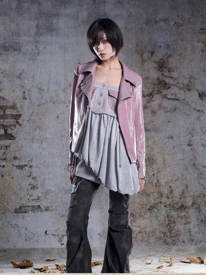 Fur Collar Stylish Slim-Fit Leather Jacket【s0000014481】