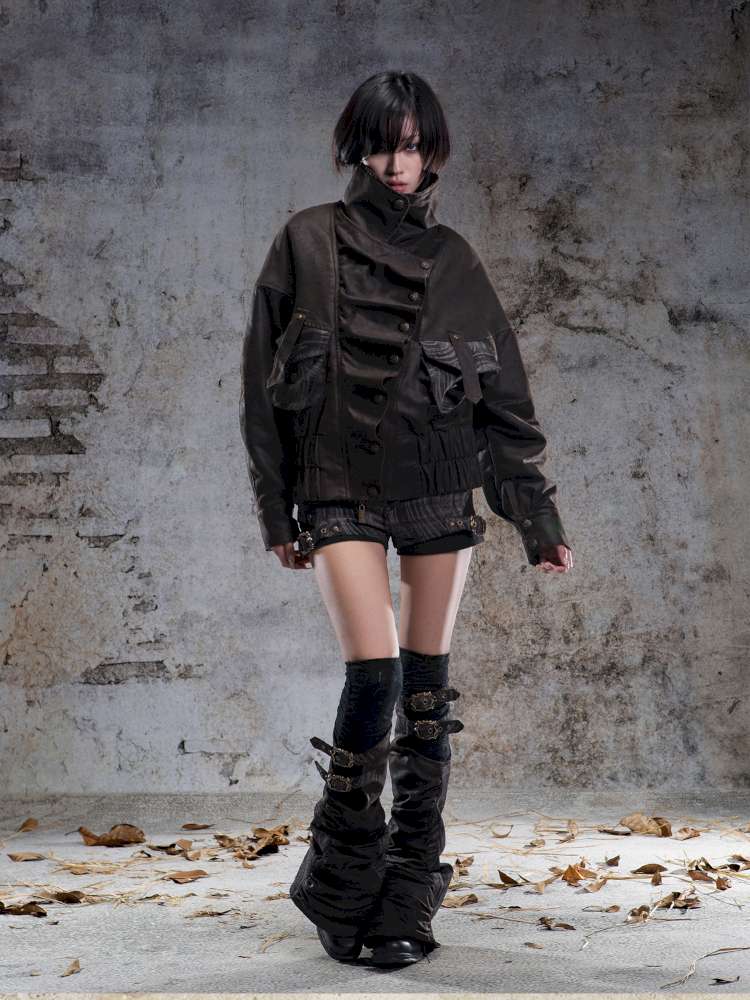 Oversized Fleece-Lined Flight Jacket【s0000014483】