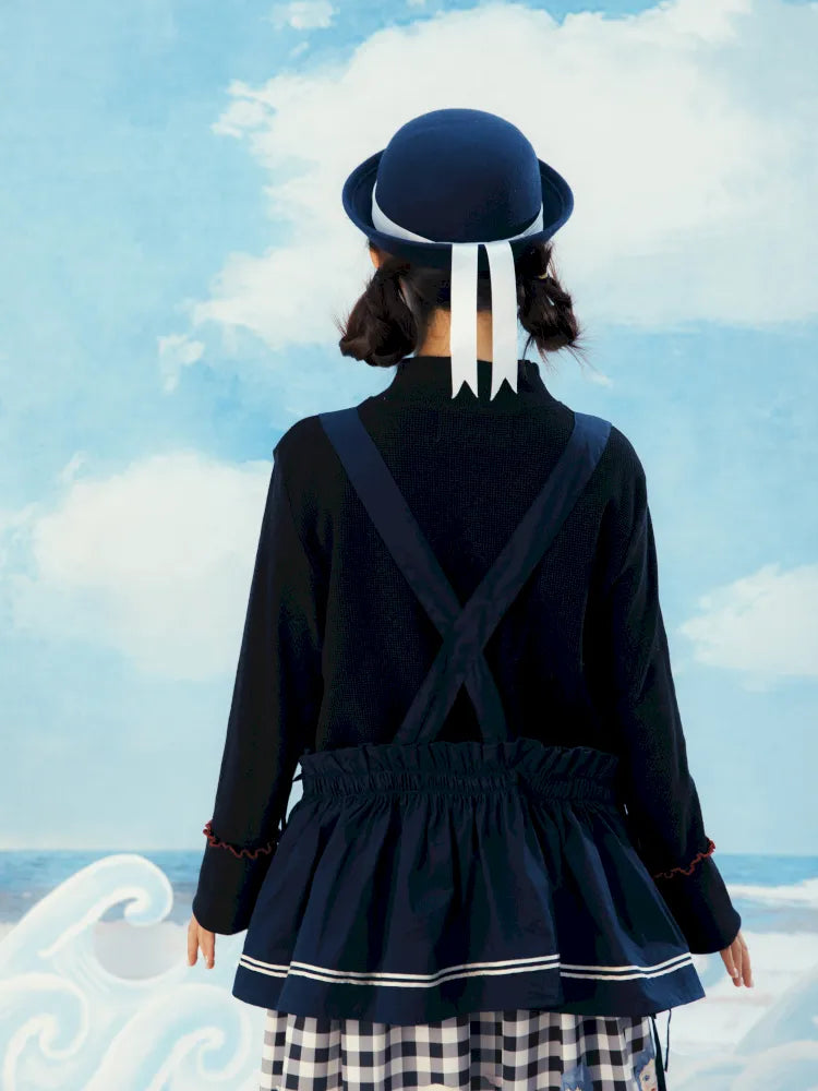 Navy Blue Layered Vest Apron【s0000014156】