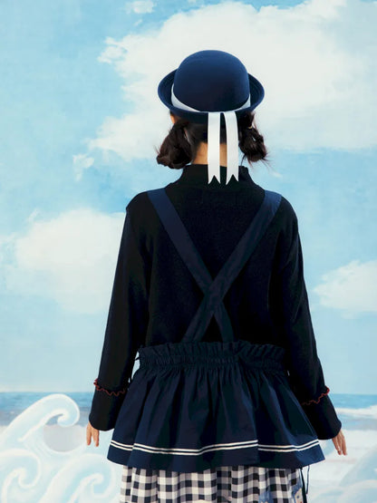 Navy Blue Layered Vest Apron【s0000014156】