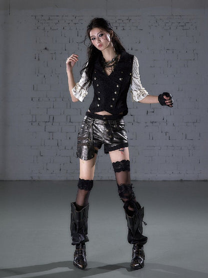 Lace Leopard Print Denim Jacket【s0000016212】