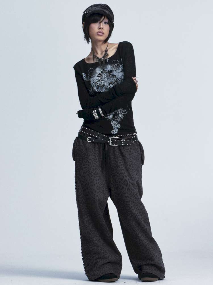 Knitted Mesh Hole Cross Rivet T-shirt【s0000014666】