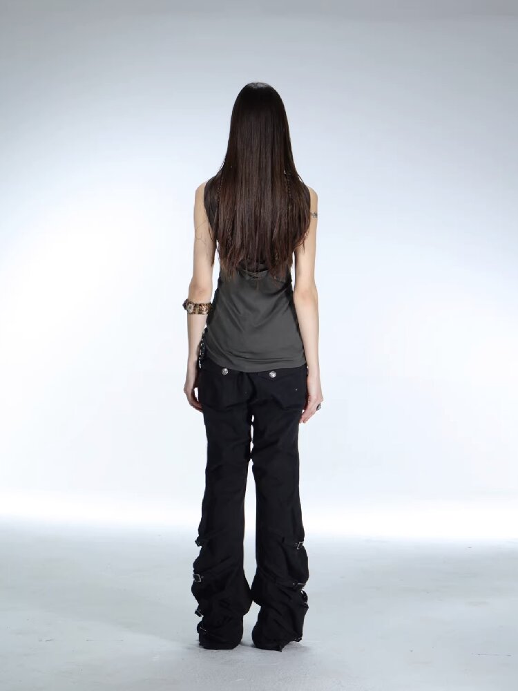 Metal Rivet Hooded I-Line Vest【s0000015911】