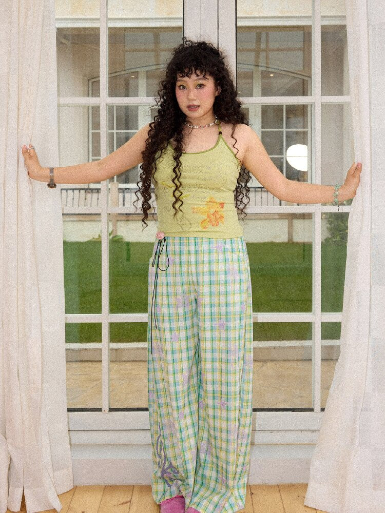 Plaid Print Loose Straight Pants【s0000016660】