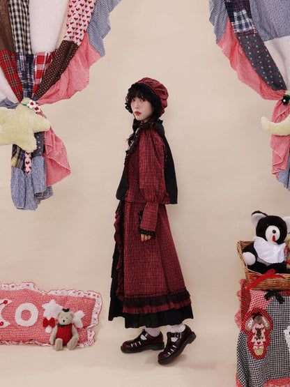 Plaid Lace Cake Waltz Skirt【s0000019284】