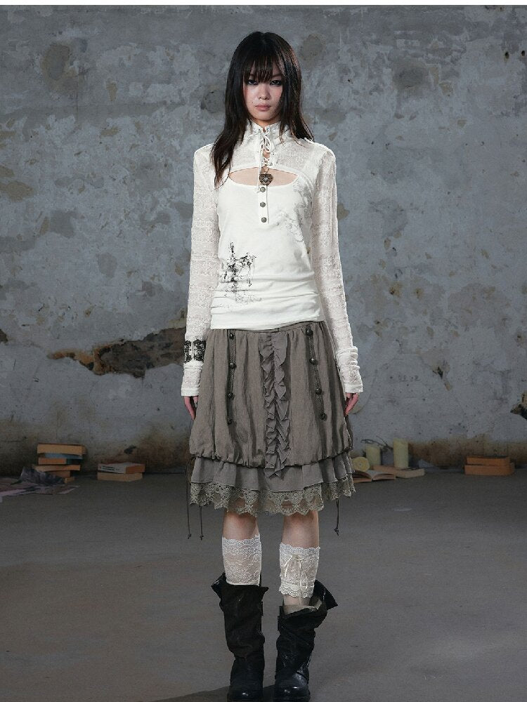 Chiffon Lace Patchwork Dress【s0000018106】