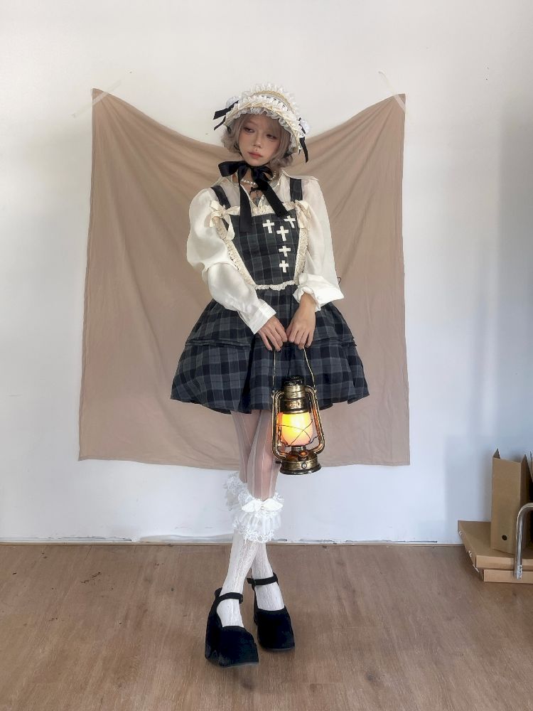 Waisted Fishbone Lace Bow Tie Dress【s0000011341】