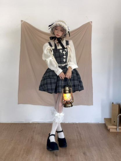 Waisted Fishbone Lace Bow Tie Dress【s0000011341】