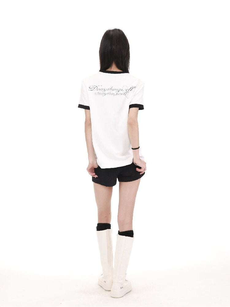 Contrast Patchwork Crew T-Shirt【s0000018214】
