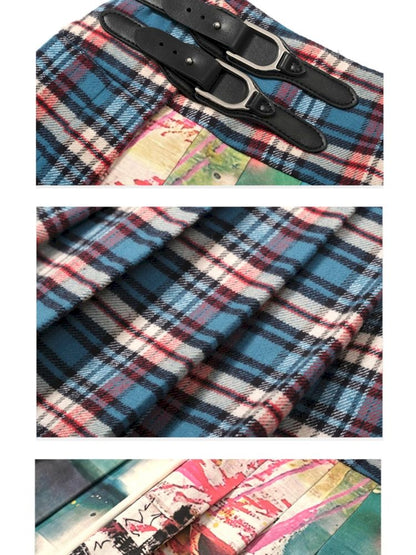 Plaid Half Pleated Skirt【s0000012413】