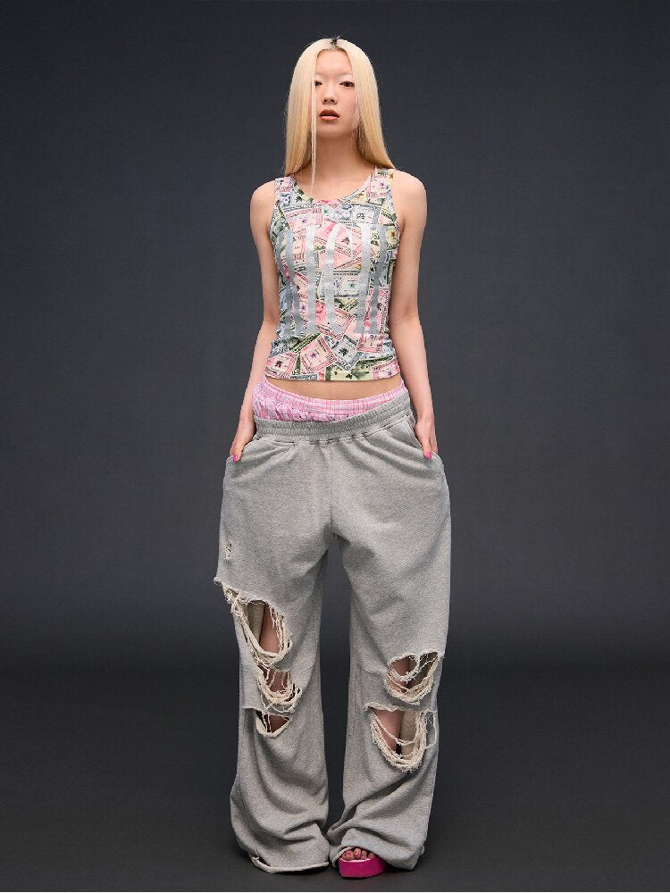 I Hope To Be Rich Printed Vest【s0000017843】