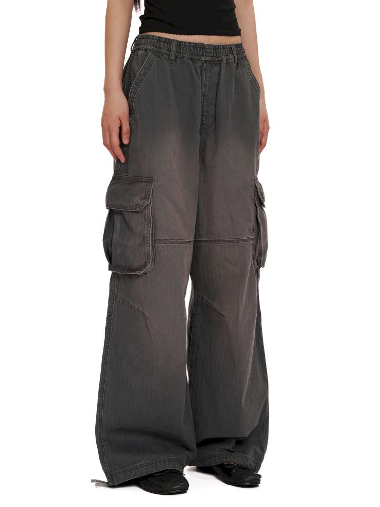 Drawstring Peplum work pants【s0000012494】