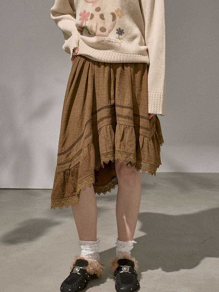 Irregular Wave Panelled Skirt【s0000015418】