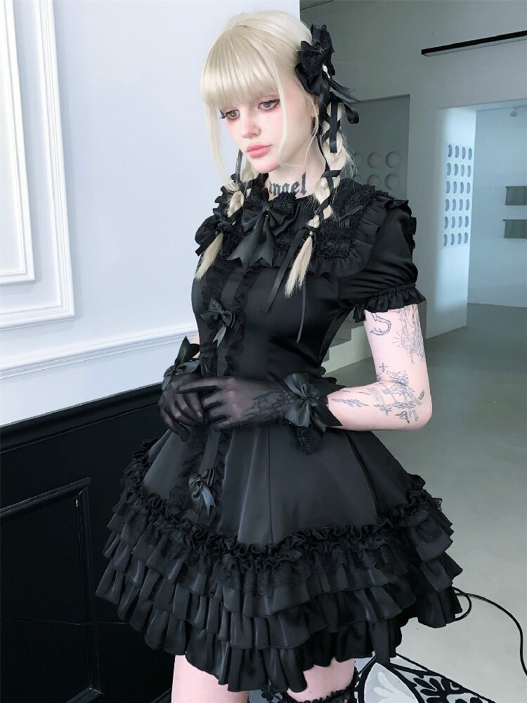 Satin Short Long Sleeve Skirt【s0000016389】