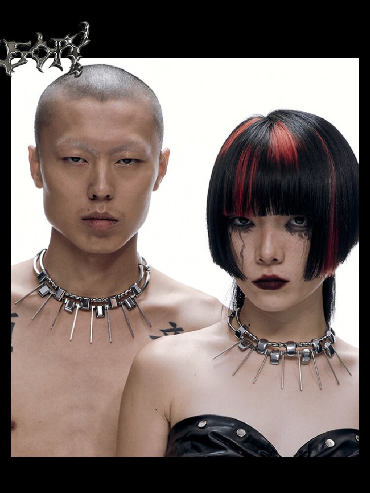 Heavy Craft Punk Style Choker Necklace【s0000018812】