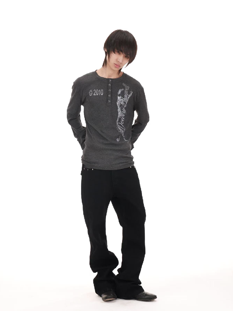 Black Panther Sheer Henry Shirt【s0000018209】