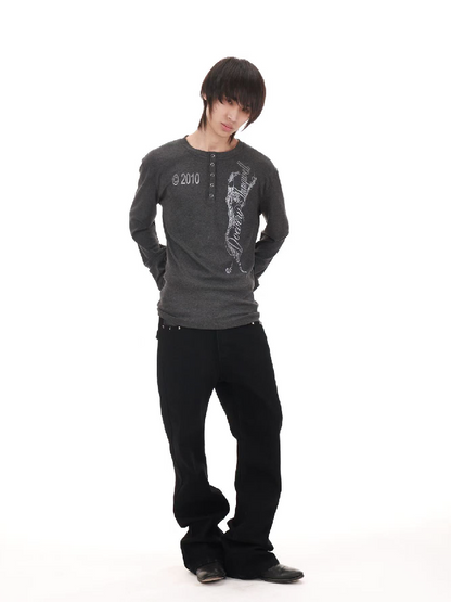 Black Panther Sheer Henry Shirt【s0000018209】