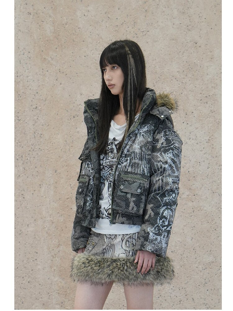 Snow Leopard Corduroy Short Skirt【s0000018068】
