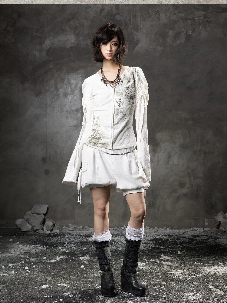 Printed Puff Sleeve Knit【s0000015954】