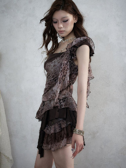 Vintage Leopard Patchwork Camisole【s0000017857】