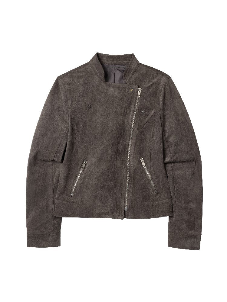 Vintage Suede Slim Cropped Jacket【s0000015859】