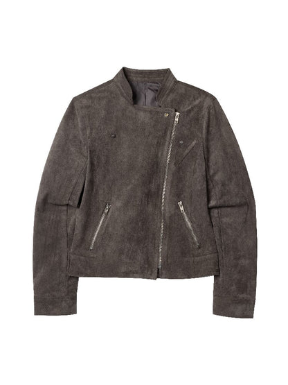 Vintage Suede Slim Cropped Jacket【s0000015859】