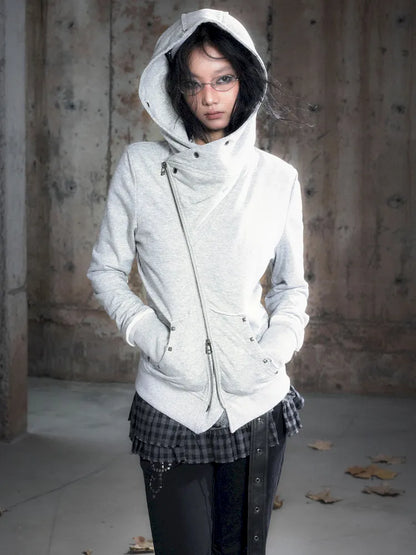 Oversized Collar Long-Sleeve Hoodie Jacket【s0000013967】