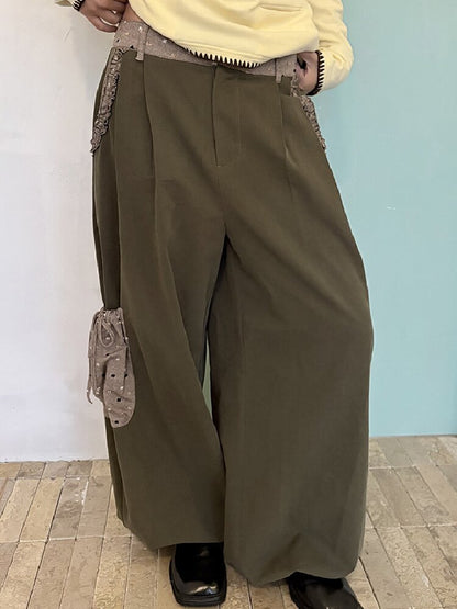 Patchwork Bud Green Cargo Pants【s0000015850】