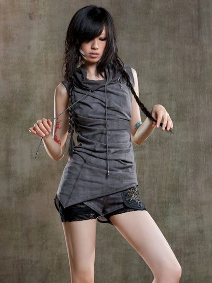 Irregular Pleated Multi-Wear Vest【s0000012658】