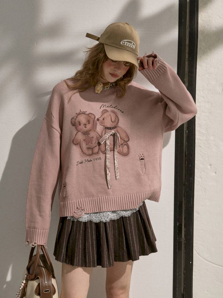 Oversized Long-Sleeve Knit Sweater【s0000014392】